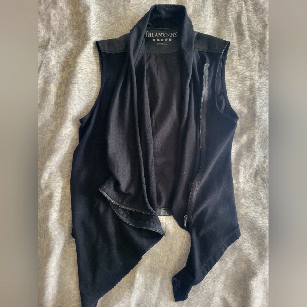 Womens vegan leather and cotton vest size small